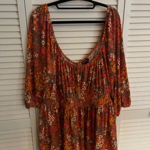 Torrid burnt orange Floral blouse